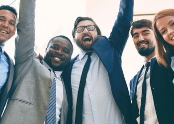 Employees celebrating (1)