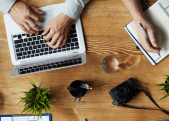Laptops on table