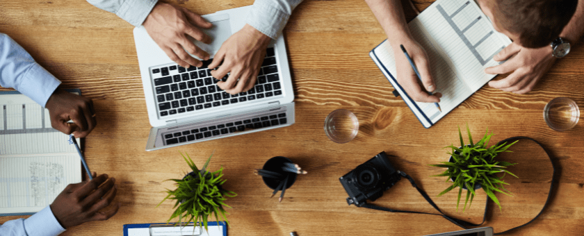 Laptops on table